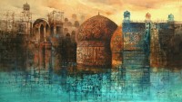 A. Q. Arif, Jewels of Heritage, 24 x 42 Inch, Oil on Canvas, Cityscape Painting, AC-AQ-227